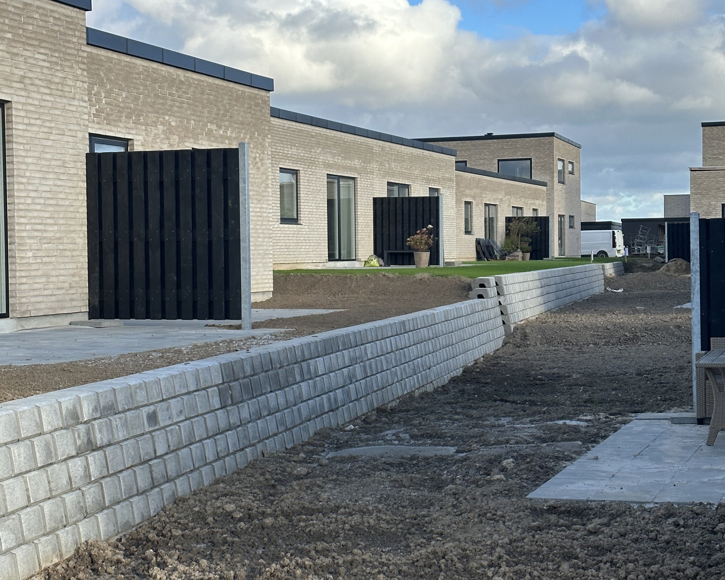 Opbygning af støttemur